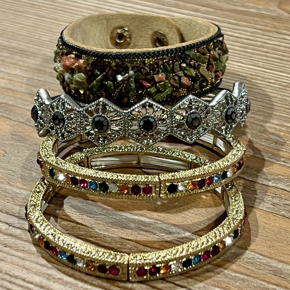 Sparkle & Shine Jewelry Bundle | Statement Cuff, Bangles & Crystals - Picture 2 of 5